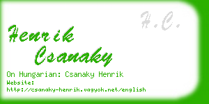 henrik csanaky business card